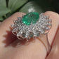 Anello raggiera con smeraldo